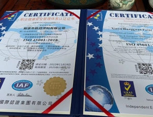 上海職業健康安全管理體系認證證書